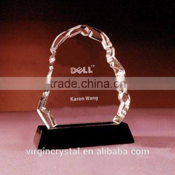 Custom crystal iceberg award with black base as promotion gift