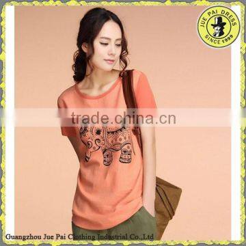 100% Cotton Orange Custom Tourist Group Female TSHIRT China