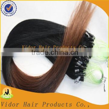 Two Color Micro Ring Hair Extension Virgin Brazilian Human Hair Micro Rings