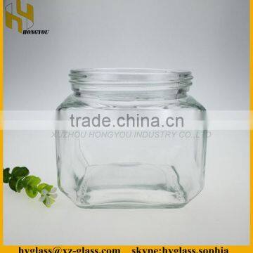 Big glass jar with metal lid wholesale in china