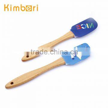 FDA/LFGB Painted Christmas/Letters/Snowflake Lovely Digital Printing Wood handle MIni Spatula