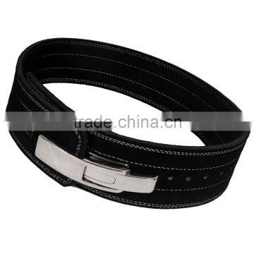 Gym custom cowhide weight lifting Lever belt