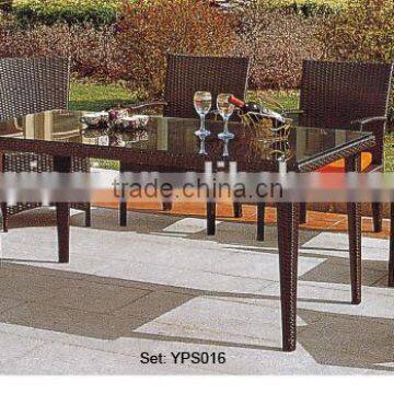 home furniture hot sale luxury elegant rattan wicker dining table chairs set YPS016