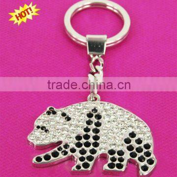 metal crystal panda key chain/keyring,with factory audit,various designs and colors