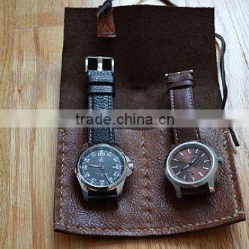 Hot sale and high quality leather watch pouch