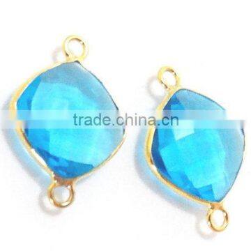 Sterling Silver B.T Quartz Cushion Faceted Gemstone Connector photo-5