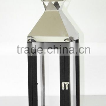 stainless steel metal wooden lantern without candle customized size