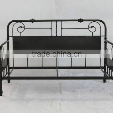 German style daybed with side iron sheet