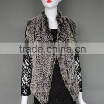 Fashion knitted fur shawl rabbit fur poncho