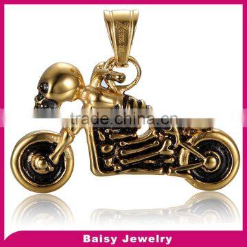 hip hop jewelry gold plated Motor 316l stainless steel modern pendants