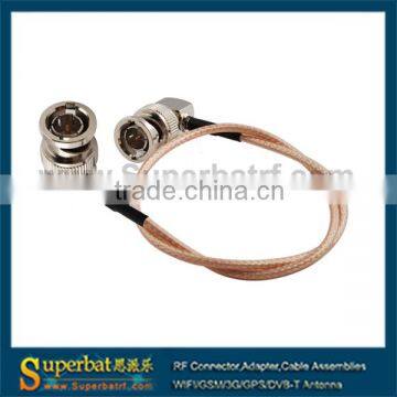 Pigtail cable BNC male RA to BNC male RA 75ohm RG179 extension cable assembly