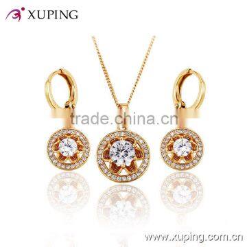 63736 Xuping new products on china market fashion accessory 18k gold zircon jewellry sets