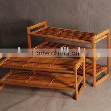 Wholesale bamboo display storage rack bamboo shelf