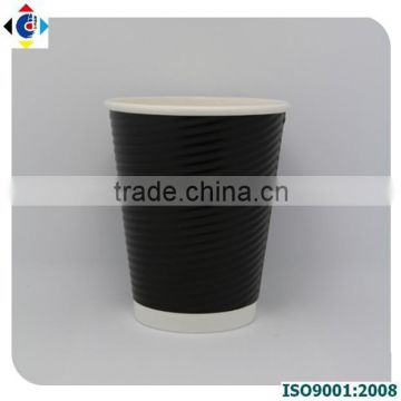 12 oz black ripple anti-scalding coffee paper cups