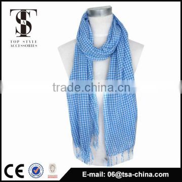 seaman style blue lattice pattern fashion viscose 2015 new scarf