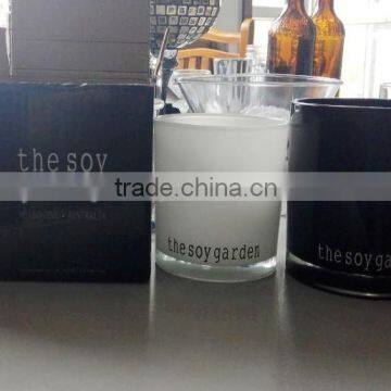 High quality logo printing glass candle jars with color