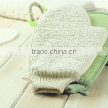 Bamboo fiber body cleaning bath shower gloves