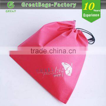Practical cinch bag printed satin drawstring shoe bag