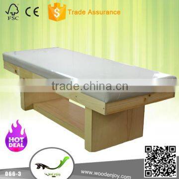 2016 hot sale model 066-3 spa furniture wooden massage table heat treatment bed