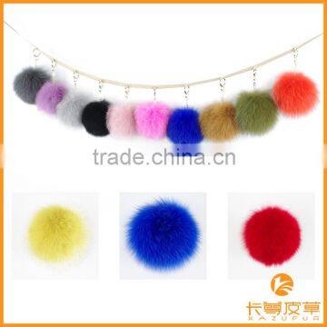 Handmade Top Quality14-16cm Fluffy Fur Wholesale Genuine Fox Fur Ball KZ151002                        
                                                Quality Choice