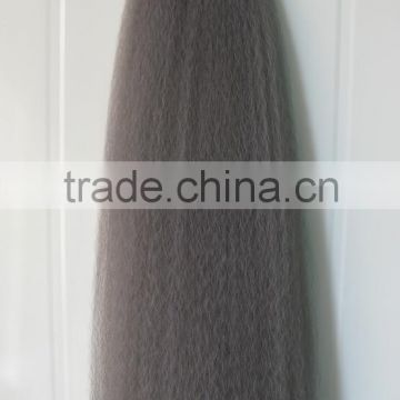 Gray Color High Temperature PET Simulation Hair , Synthetic Hairline, Synthetic Wig