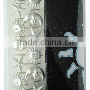 polyester bathroom curtain matching with 12pcs poly resin hooks