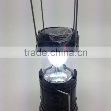 High Brightness and multi-function 1W+6 LED solar rechargeable camping lamp