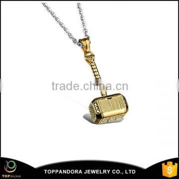 Manly heavy chain with hammer shape charm pendant jewelry, men pendant