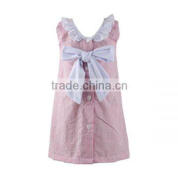 2016 Kaiyo Wholesale Children Lace Ruffle Dress Decorate With Bowknot Oem Service Princess Seersucker Dress Home Dress photo-3