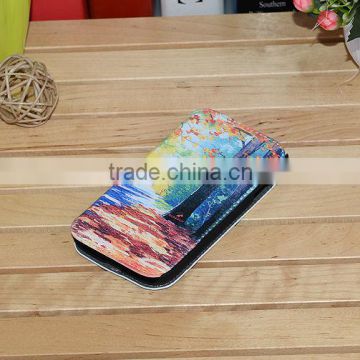 phone flip leather cover/Sublimation leather phone cover for heat press machine/mobile phone leather cover for Samsung S4