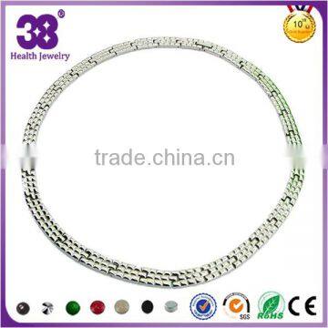 Factory price of mini bead set chain steel magnetic silver necklace