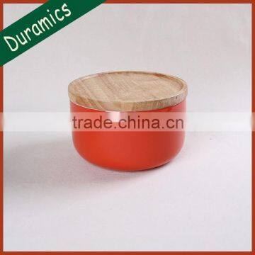 Wholesale ceramic canister with a lid for storage