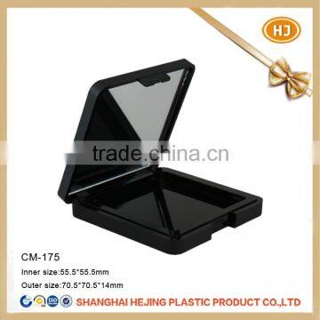 Square compact powder case container with mirror for cosmetic use