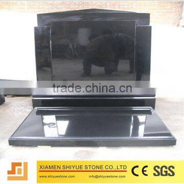 Black and White Granite Tombstone With Angel photo-2