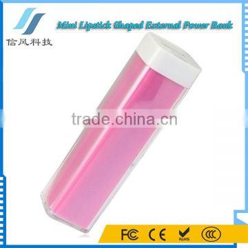 Portable Lipstick Shape Power Bank /Battery Charger 1200mAh for iPhone Tablet PC And USB Devices