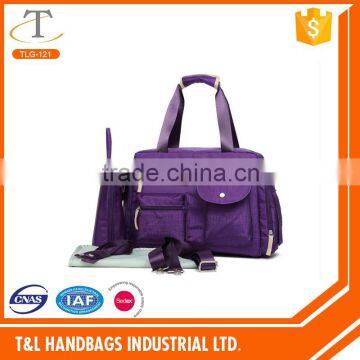 2016 New arrival Europe custom fashion style popular polyester Baby Diaper bag for Export and import
