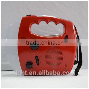 solar crank LED radio with flashlight