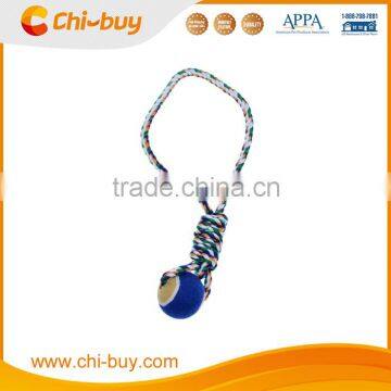 Chi-buy, Colorful Interative Dog Chewing Toy Tennis Ball Cotton Rope Toy