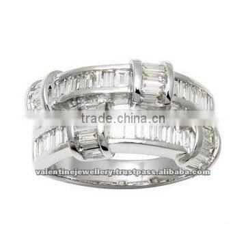 crossover diamond ring, diamond jewelry ring suppliers, twin diamond band ring