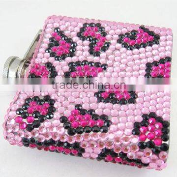 Whiskey Pocket Stainless steel Hip Flask With Rhinestone