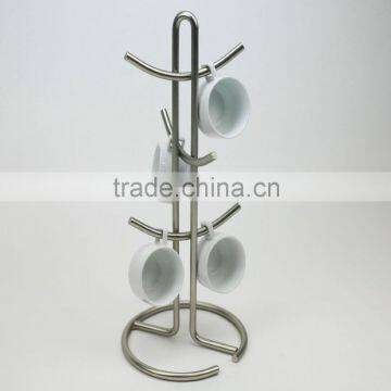 Satin Nickel Plated Coffee Mug Holder, Kitchen Stand photo-3