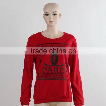 F5W14341 Fashion Design Women Red Sweatshirt