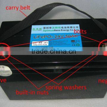 Rechargeable battery pack LiFePo4 rechargeable battery 24V/50Ah