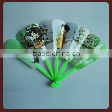 supply 2014 New Design pp advertising promotion fan/pvc hand fan