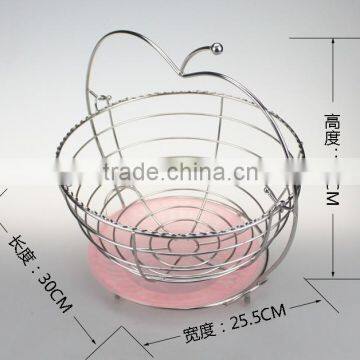 apple shaped stainless steel fruit basket bread basket