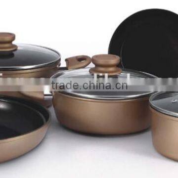 Factory direct manufacturing forged carbon steel non-stick coating 8pcs kitchen cookware set