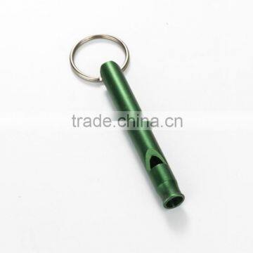 promotional aluminium ring dog whistle keychain