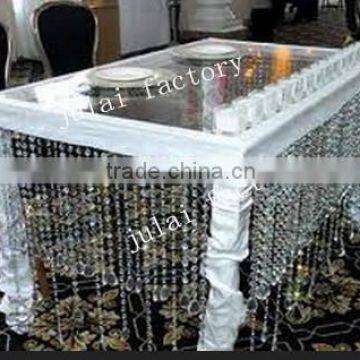 wedding table , crystal table with the acrylice bead strands