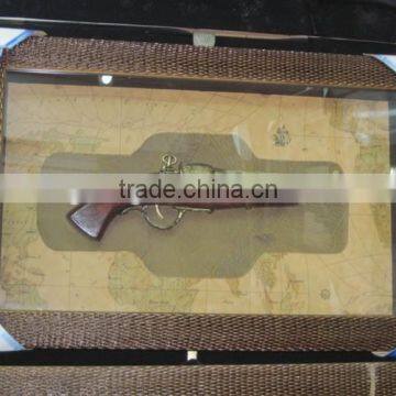 Display replica toy gun painting with frame