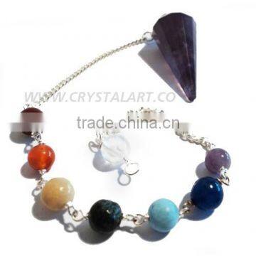 Amethyst Chakra Chain 12 Faceted Pendulum